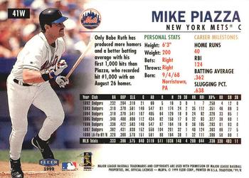 1999 Fleer Tradition - Warning Track Collection #41W Mike Piazza Back
