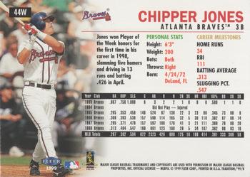 1999 Fleer Tradition - Warning Track Collection #44W Chipper Jones Back