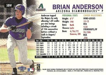 1999 Fleer Tradition - Warning Track Collection #58W Brian Anderson Back