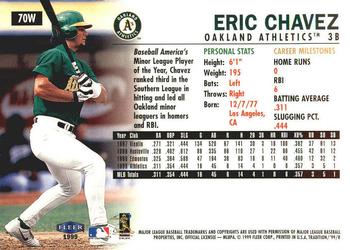 1999 Fleer Tradition - Warning Track Collection #70W Eric Chavez Back
