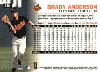 1999 Fleer Tradition - Warning Track Collection #84W Brady Anderson Back