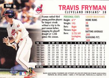 1999 Fleer Tradition - Warning Track Collection #90W Travis Fryman Back