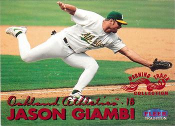 1999 Fleer Tradition - Warning Track Collection #102W Jason Giambi Front