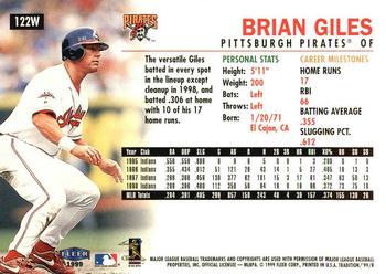 1999 Fleer Tradition - Warning Track Collection #122W Brian Giles Back