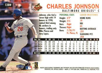 1999 Fleer Tradition - Warning Track Collection #128W Charles Johnson Back