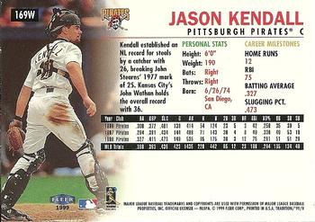 1999 Fleer Tradition - Warning Track Collection #169W Jason Kendall Back