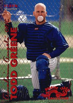 1999 Fleer Tradition - Warning Track Collection #179W Todd Greene Front