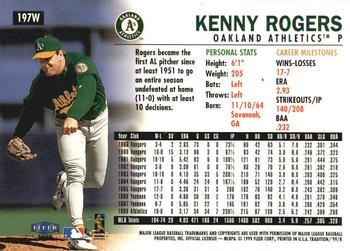1999 Fleer Tradition - Warning Track Collection #197W Kenny Rogers Back