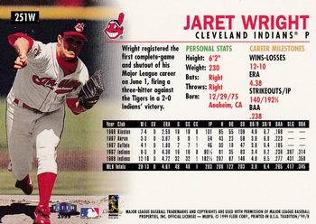 1999 Fleer Tradition - Warning Track Collection #251W Jaret Wright Back