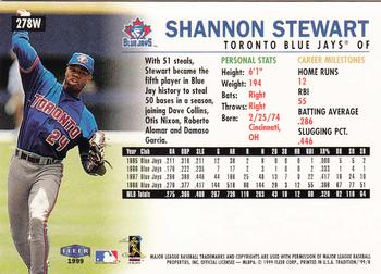 1999 Fleer Tradition - Warning Track Collection #278W Shannon Stewart Back