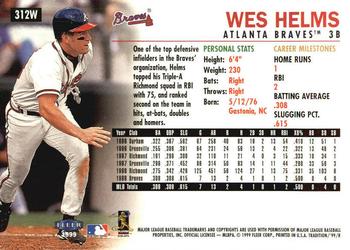 1999 Fleer Tradition - Warning Track Collection #312W Wes Helms Back