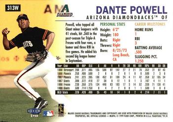 1999 Fleer Tradition - Warning Track Collection #313W Dante Powell Back