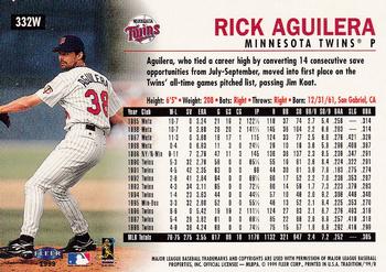 1999 Fleer Tradition - Warning Track Collection #332W Rick Aguilera Back
