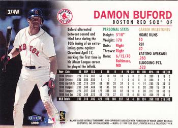 1999 Fleer Tradition - Warning Track Collection #374W Damon Buford Back