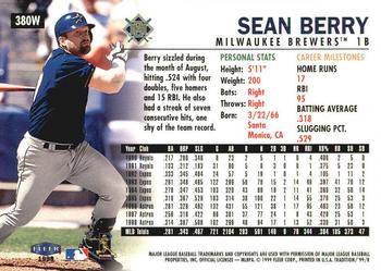 1999 Fleer Tradition - Warning Track Collection #380W Sean Berry Back