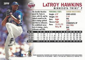 1999 Fleer Tradition - Warning Track Collection #389W LaTroy Hawkins Back