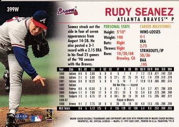 1999 Fleer Tradition - Warning Track Collection #399W Rudy Seanez Back