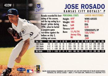 1999 Fleer Tradition - Warning Track Collection #432W Jose Rosado Back