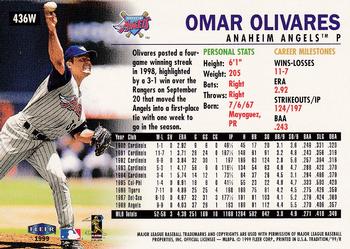 1999 Fleer Tradition - Warning Track Collection #436W Omar Olivares Back