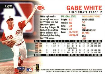 1999 Fleer Tradition - Warning Track Collection #450W Gabe White Back