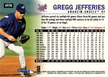 1999 Fleer Tradition - Warning Track Collection #497W Gregg Jefferies Back