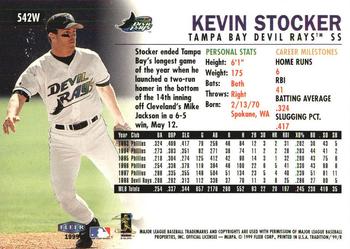 1999 Fleer Tradition - Warning Track Collection #542W Kevin Stocker Back