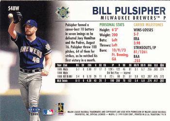 1999 Fleer Tradition - Warning Track Collection #548W Bill Pulsipher Back