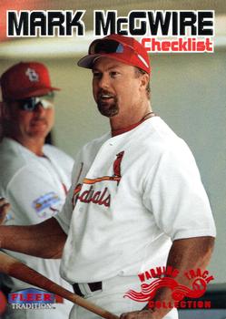 1999 Fleer Tradition - Warning Track Collection #595W Mark McGwire Front