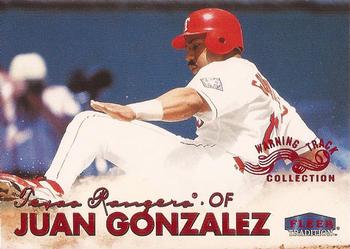 1999 Fleer Tradition - Warning Track Collection #29W Juan Gonzalez Front