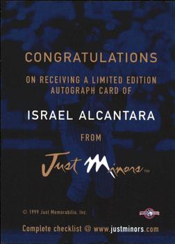 1999 Just - Autographs #NNO Israel Alcantara Back