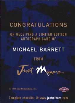 1999 Just - Autographs #NNO Michael Barrett Back
