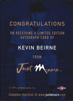 1999 Just - Autographs #NNO Kevin Beirne Back
