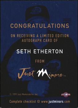 1999 Just - Autographs #NNO Seth Etherton Back