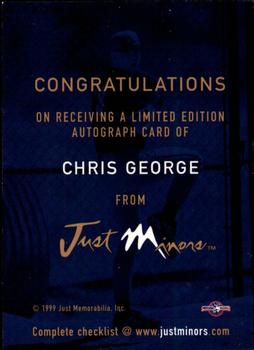 1999 Just - Autographs #NNO Chris George Back