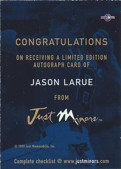 1999 Just - Autographs #NNO Jason Larue Back