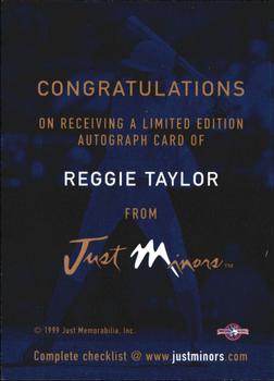 1999 Just - Autographs #NNO Reggie Taylor Back