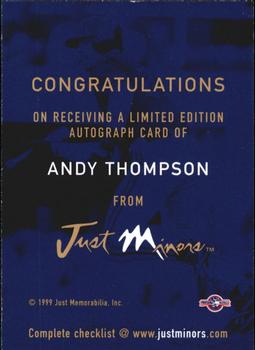 1999 Just - Autographs #NNO Andy Thompson Back