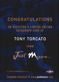 1999 Just - Autographs #NNO Tony Torcato Back