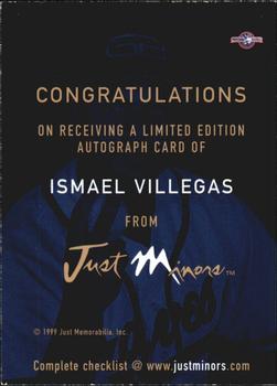 1999 Just - Autographs #NNO Ismael Villegas Back