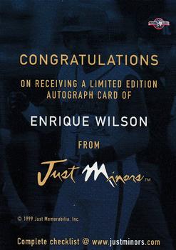 1999 Just - Autographs #NNO Enrique Wilson Back