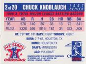1997 Cracker Jack All-Stars #2 Chuck Knoblauch Back