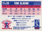 1997 Cracker Jack All-Stars #17 Tom Glavine Back