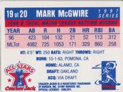 1997 Cracker Jack All-Stars #19 Mark McGwire Back