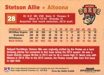 2015 Grandstand Altoona Curve #NNO Stetson Allie Back