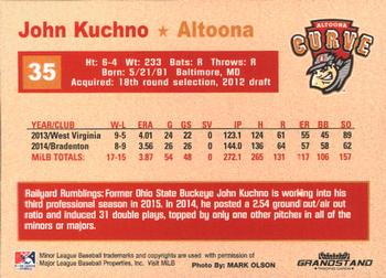 2015 Grandstand Altoona Curve #NNO John Kuchno Back