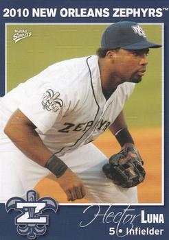 2010 MultiAd New Orleans Zephyrs #13 Hector Luna Front
