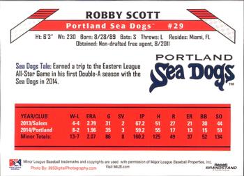 2015 Grandstand Portland Sea Dogs #NNO Robby Scott Back