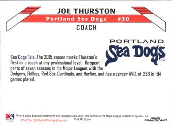 2015 Grandstand Portland Sea Dogs #NNO Joe Thurston Back