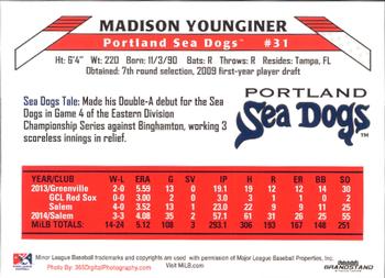 2015 Grandstand Portland Sea Dogs #NNO Madison Younginer Back