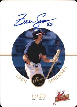 1999 Just - Autographs Die Cuts #NNO Zach Sorensen Front